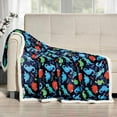 thumbnail image 2 of Elegant Comfort Reversible, Printed Sherpa Throw Blanket, All-Season Blanket- Soft, Cozy and Plush- Decorative Throw, Perfect for Lounging, 50 x 60 inches, Navy Dino Sherpa Throw Blanket, 2 of 5