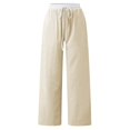 thumbnail image 2 of Tittly Sweatpants Women Lounge Pants Women Summer Pants Women's Fashionable Casual High Waist Drawstring Wide Leg Pants Baggy Pants Wide Leg Pants Woman Beige XXL, 2 of 5