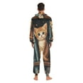 thumbnail image 6 of Cute Cat and Books Adult Onesie Pajamas Slim Fit Christmas One Piece Suit Pjs for Women and Men Hooded Zipper, 6 of 7