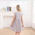 thumbnail image 5 of GYRATEDREAM Toddler Baby Girls Print Princess Dress Kids Teen Casual Cotton Short Sleeve Stretch A-line Swing Skater Twirl School Dress for 2-16 Years, 5 of 8