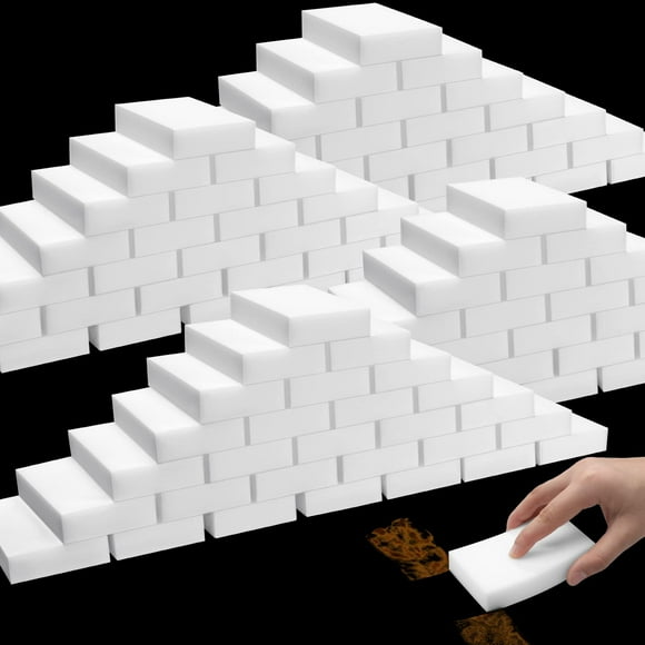 500 Pcs Éponges Magiques Effaceur en Vrac Éponges en Mousse Tampons de Nettoyage Multisurface Nettoyage Domestique Cuisine Éponges à Vaisselle Tampons Éponge à Récurer Non Abrasifs pour Si