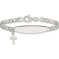 thumbnail image 3 of Sterling Silver Polished Cross Dangle Id Children's Bracelet (Width 7.35) (Length 6) - Jbsp, 3 of 5