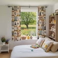 thumbnail image 4 of Vintage Rustic Farmhouse Plaid Sheer Curtains 72 Inch Long Rod Pocket Semi Transparent Light Filtering Window Drapes for Kitchen Bedroom Living Room,2 Panels, Farm Animals Barn Stars, 4 of 9