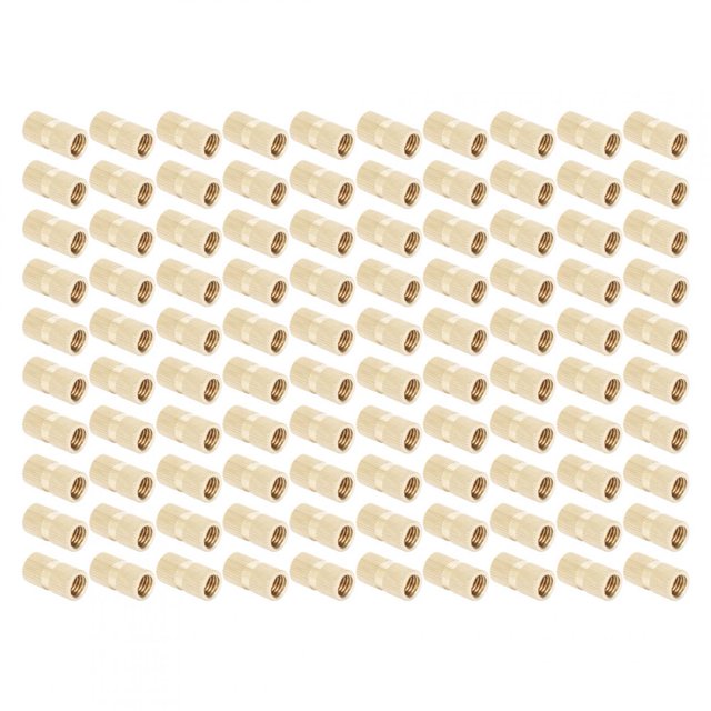 100 piezas Tuerca de inserción moleteada Latón Doble paso Sujetador integrado Accesorios hechos a mano M8 x 20 x 10