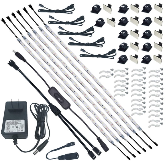 Flexible LED Strip Light Kit 6 20 Inch Warm White 2700K Under Cabinet and Multi-Use Lighting