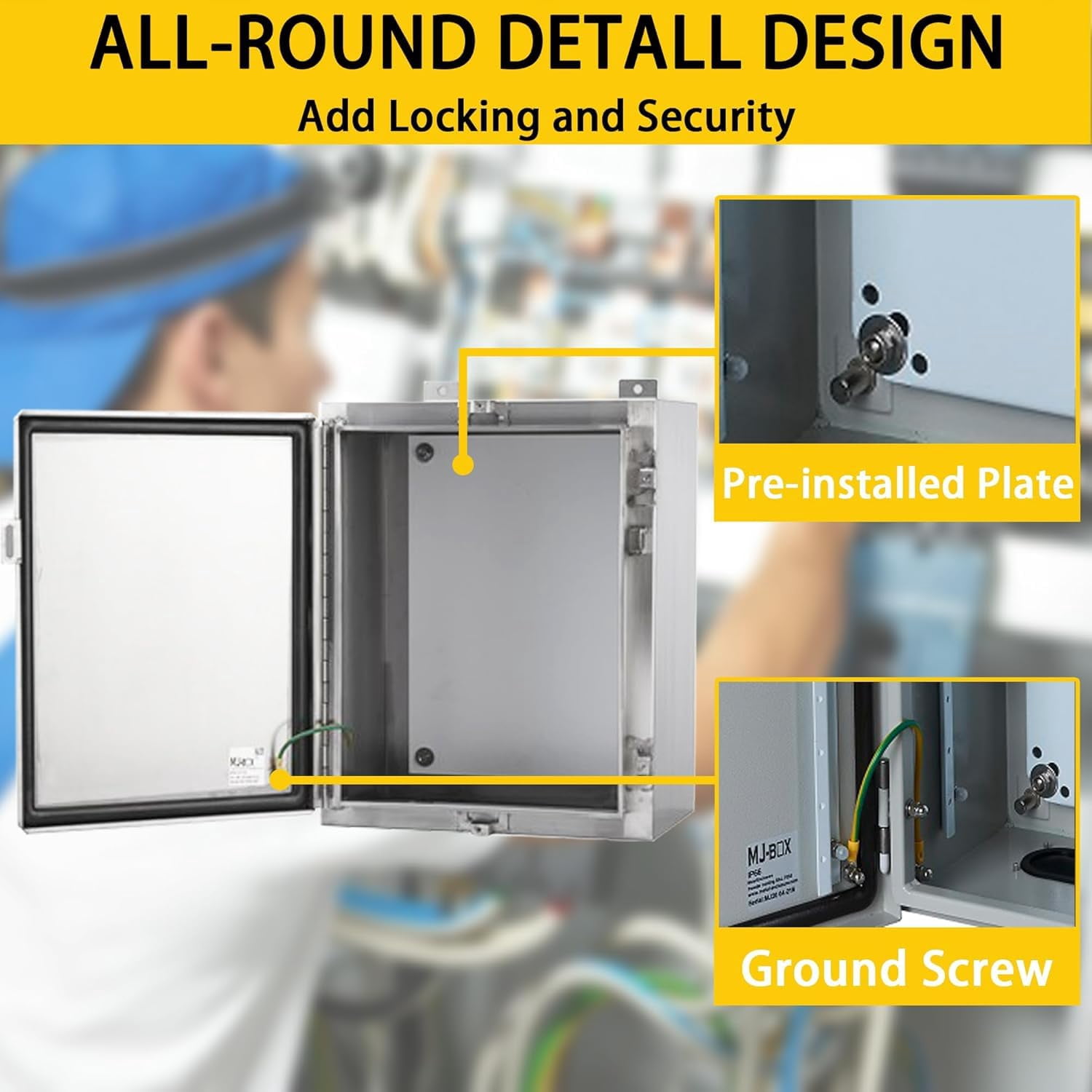 Steel Electrical Enclosure Box 12 x 8 x 8 304 Stainless Steel Explosion Proof Electrical Box IP66 Waterproof & Dustproof Outdoor/Indoor NEMA 4X Stainless Steel Enclosure