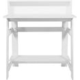 thumbnail image 3 of Lennox Hutch Computer Desk, Small Desk for Home Office, Compact Writing Desk, White, 3 of 10