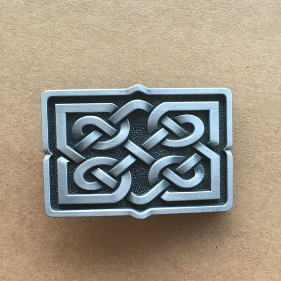 JEAN'S FRIEND Celtic Cross Knot Rectangle Vintage Belt Buckle