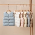 thumbnail image 3 of FNNMNNR Toddler Girls Boys Winter down Vest for 1-6 Years Old Autumn Warm Sleeveless Jackets with Buttons Baby Puffer Padded V-Collar Coats, 3 of 9