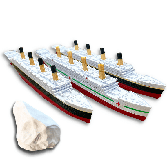 3Pack TitanicToyCo RMS Titanic Model Ship & Britannic & Olympic 8" Assembled Titanic Toys For Kids, Historically Accurate Titanic Toy, Titanic Ship, Titanic Cake Topper, Titanic Figurine