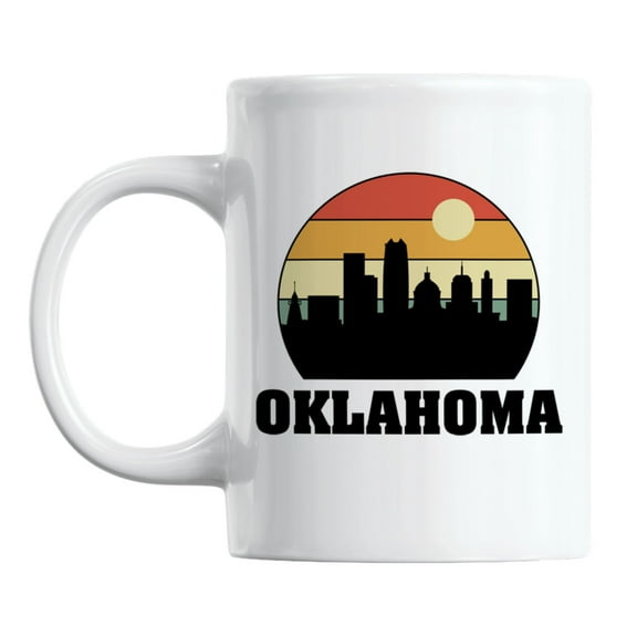 Vintage Oklahoma State Skyline White Ceramic Coffee & Tea Mug (11oz)