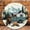 Campfire Scene, variant on 12 Inch Wall Clock, White Kitten Wooden Round Wall Clocks with Silent Non-Ticking Quartz Movement, Battery Operated, Art Decor Hanging Clock for Kitchen, Bathroom, Bedroom, Living Room