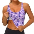thumbnail image 3 of Uemuo Violet Pattern Women's Sports Bra - High Impact Support, Breathable, and Comfortable Athletic Bra for Running, Yoga, and Workouts, 3 of 9
