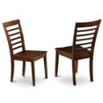 thumbnail image 2 of East West Furniture - ESML3-MAH-W - 3-Pc Modern Kitchen Dining Set - 2 Wooden Dining Room Chairs and 1 Kitchen Dining Table (Mahogany Finish), 2 of 3