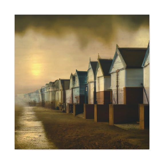 Coastal Cottages Scene - Canvas