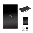 thumbnail image 1 of Interruptor inteligente wifi Sin Neutro con capacitor (1 via) apagadores inteligentes de pared c/ panel táctil, control remoto x App, compatible con Alexa, Google home y Smart life (2.4WiFi) Happy Life Interruptor Inteligente Wifi 1 switch Negro, 1 of 10