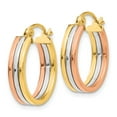 thumbnail image 2 of 14K Tri-Color Gold Earring Hoop Women'S 18 mm 4 Tri Color Earrings, 2 of 3