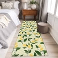 thumbnail image 4 of Lemons Leaves 2'x6' Runner Rugs for Hallway Kitchen Bedside Non Slip Washable, Summer Fruits Floral Botanical Yellow Entryway Rug Runners with Rubber Backing, Long Carpet Runner for Laundry Room, 4 of 8