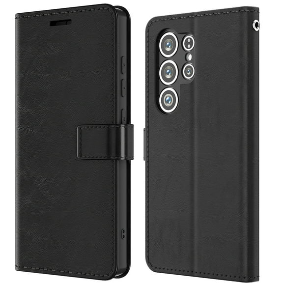 AICase For Samsung Galaxy S25 Ultra Case Synthetic Leather PU Leather Magnetic Flip Wallet Shockproof Cover