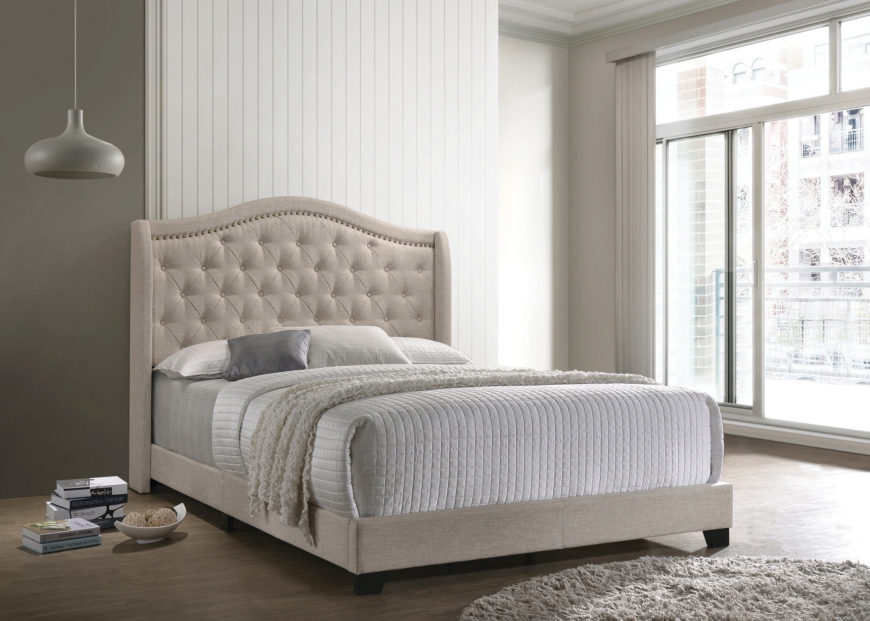 Sonoma Queen Camel Back Bed Beige Walmart Com Walmart Com
