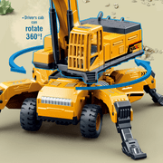 Drill Construction Vehicles Toy for Kids, 1/50 Scale Inertial Transform Engineer Truck Toys for Boys Christmas Birthday Gifts(Blue Green)