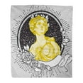 thumbnail image 1 of KDAGR Throw Blanket 58x80 Inches Dark Romance Victorian Cameo Beautiful Greek Lady on Vintage Black Decorated Warm Flannel Soft Blanket for Couch Sofa Bed, 1 of 1
