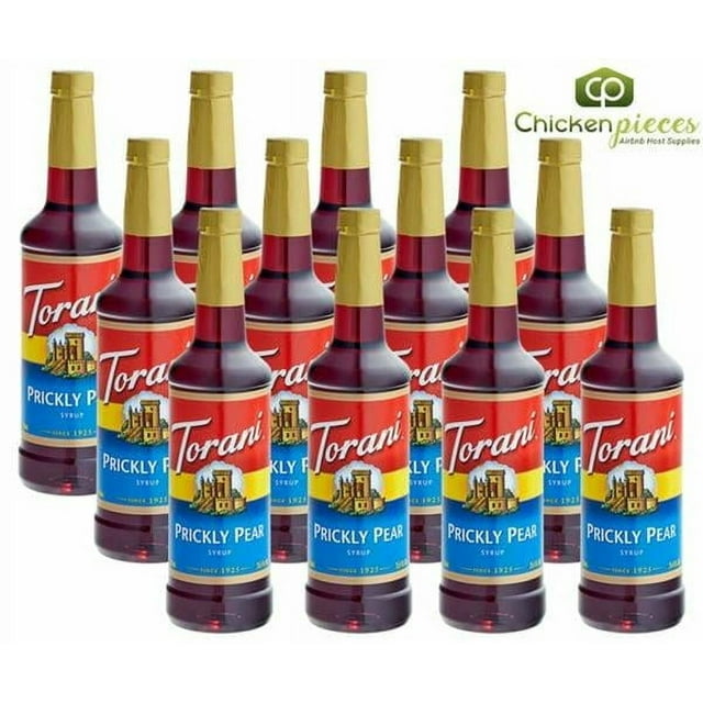 Torani Prickly Pear Syrup – Exotic Desert Fruit Zest & Neon Magenta Visuals, 750 mL (25.36 oz) Shatterproof Plastic Bottle