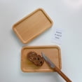 thumbnail image 4 of Bandeja de madera maciza para servir, bandeja de baño rectangular pequeña, bandeja de té, mesa de centro, 2 uds., 4 of 5