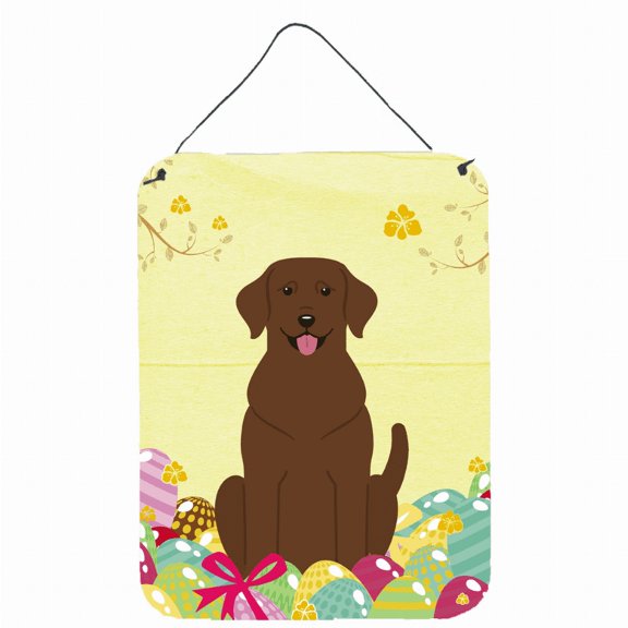 Carolines Treasures BB6056DS1216 Easter Eggs Chocolate Labrador Wall or Door Hanging Prints