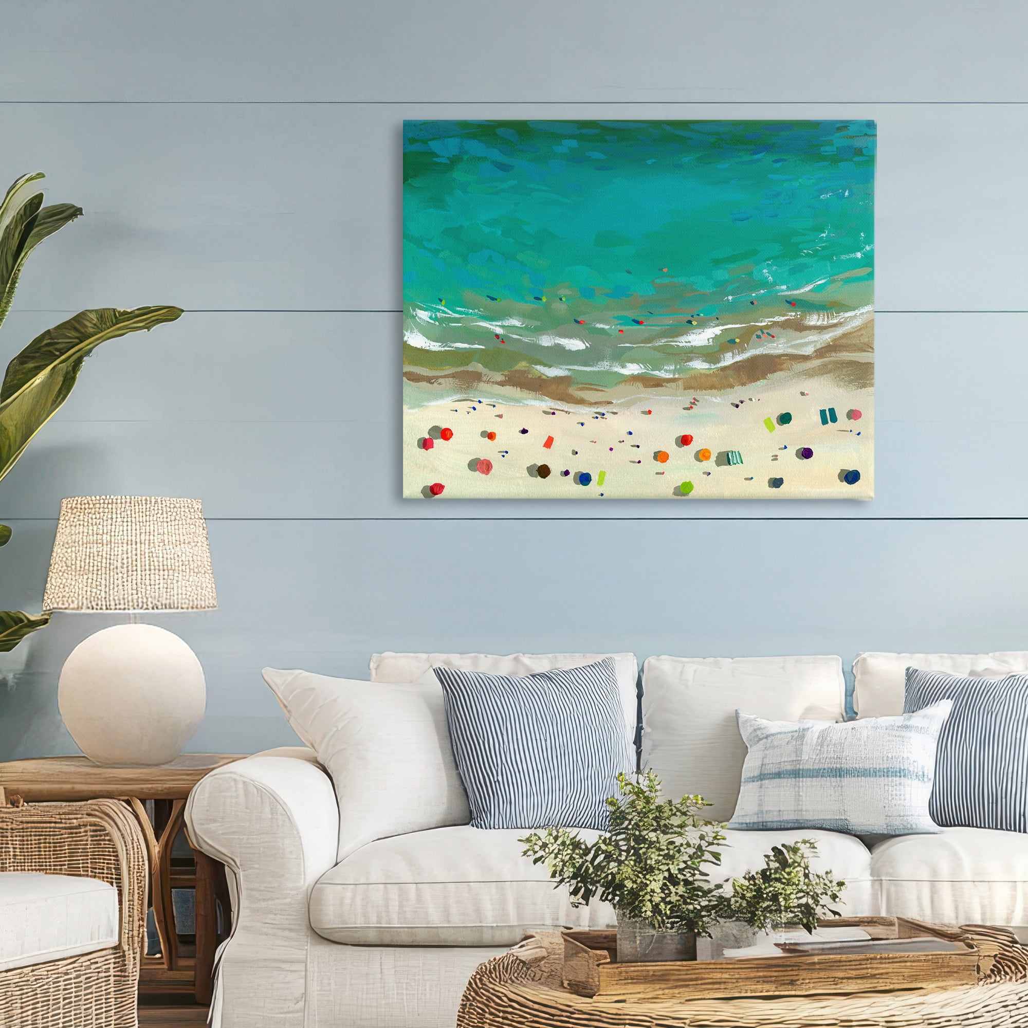 Stupell Industries Aerial Turquoise Shoreline Canvas Wall Art, design by Brook Page