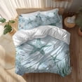 thumbnail image 2 of Teal Starfish Duvet Cover Set Queen Size Summer Shell Coral Watercolor Nautical Soft Lightweight Comforter Covers 4 Piece Bedding Set with 1 Duvet Cover 1 Bed Sheet & 2 Pillow Shams, 2 of 8