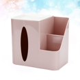 thumbnail image 2 of Simple Desktop Organizer Plastic Tissue Box Holder Sundries Container for Home Office (Pink), 2 of 6