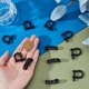 thumbnail image 3 of 10 juegos de cierres ajustables negros para pulseras de supervivencia con pasador de rosca, cierres metálicos de grillete con ancla, clips de grillete en forma de D., 3 of 9