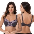 thumbnail image 7 of Curve Muse Plus Size Minimizer Unlined Wirefree Bra with Lace Embroidery-3Pack-WHITE,Navy,GRAY-34C, 7 of 7