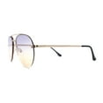 thumbnail image 3 of Mens Half Rim Double Bridge Tear Drop Pilot Metal Rim Sunglasses Gold Purple Brown, 3 of 4