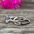thumbnail image 3 of 1.5 Carat Oval Shape Aquamarine Engagement Ring Bridal Ring 10k White Gold Curved Loop Infinity Matching Band, 3 of 5