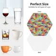 thumbnail image 6 of Lsque Colorful Fish 2 Pattern 4" Drink Coasters Set of 4, PVC Leather Absorbent Coasters, Table Coaster Set Decorative Coffee Cup Coasters Housewarming Gift -Hexagon, 6 of 6