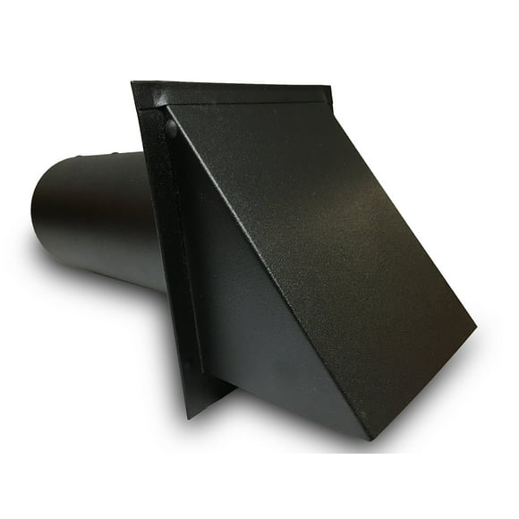 4 inch Deluxe Dryer Vent, Steel with Magnetic Damper (Black)