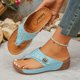 thumbnail image 4 of Casual Sandalias de Cuña de las Mujeres Metal Recortado Perforado Flip Flop Mules, Sandalias de las Mujeres Cómodas Tamaño Plus Primavera Verano Respirable, 4 of 9