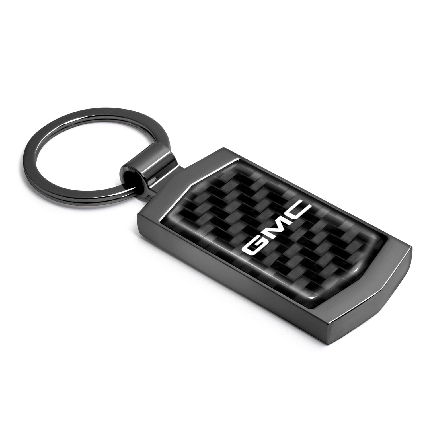 iPick Image for GMC Real Black Carbon Fiber Gunmetal Black Case Key Chain, Official Licensed