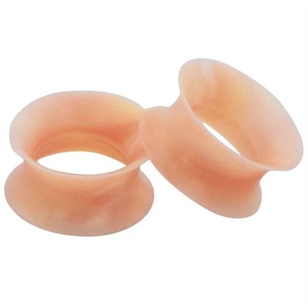 Piercing Expansor De Oído Silicona Negra Blanca Fluorescente