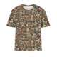 thumbnail image 4 of Fiudx Camisas de Mujer Mujer Verano Ocio Moda Estampado de Flores Cuello Redondo Manga Corta Top/Camisa, 4 of 4