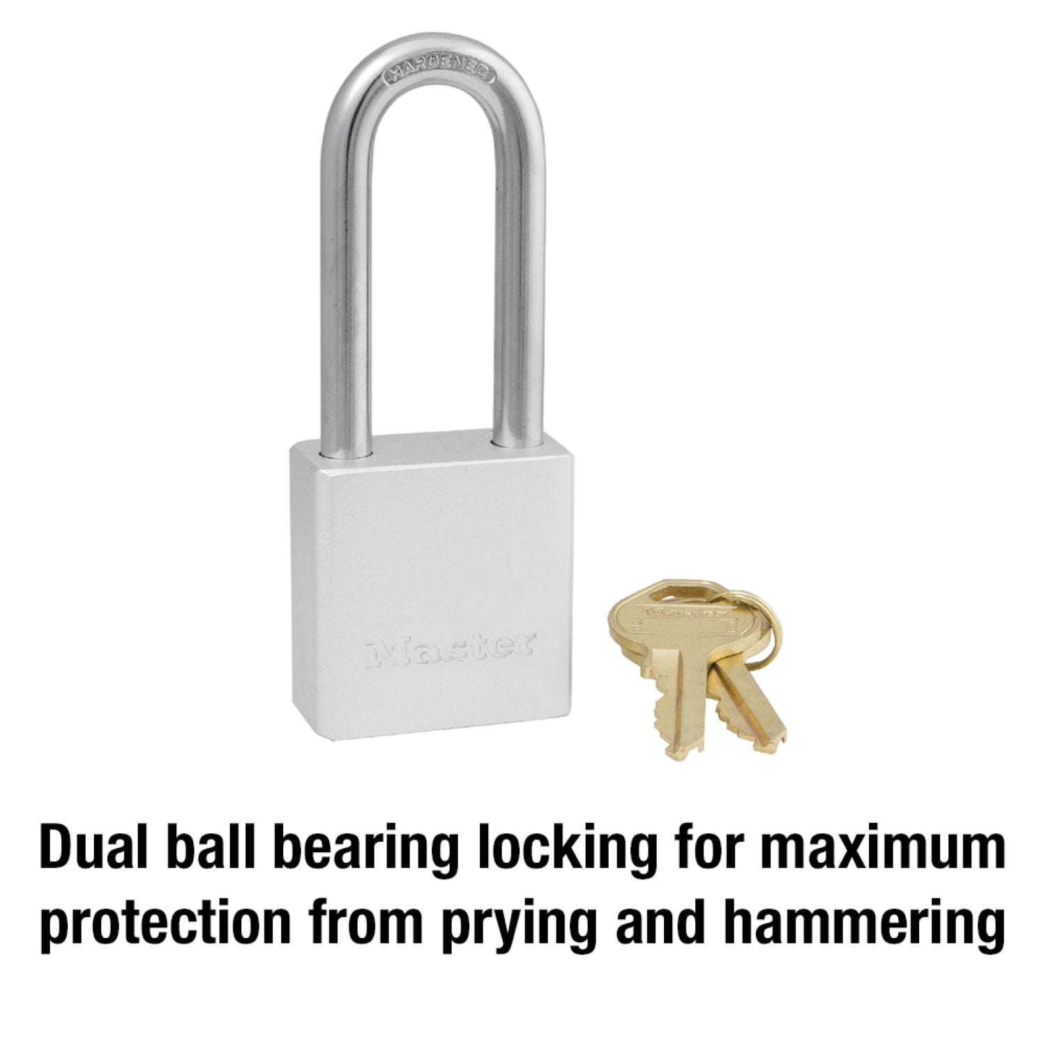 (6 pack) Master Lock 1-1/2" Solid Steel Long Shackle Padlock