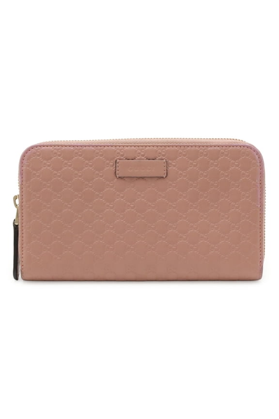 Pre-Owned GUCCI Microguccissima Round Long Wallet, Leather, Pink, 449391