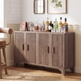 thumbnail image 2 of Furnibear 55" Fluted Buffet Cabinet with Storage Accent Sideboard,Modern Credenza with 4 Doors,Wood Coffee Bar Table Console for Dining Room Kitchen Living Room Entryway,Walnut Brown, 2 of 9