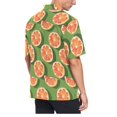 thumbnail image 3 of joogoo Men's Hawaiian Shirt Grapefruit on Green Short Sleeve Casual Button Down Shirts S, 3 of 6