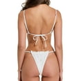 thumbnail image 5 of Women's Customizable Triangle Bikini with Adjustable Coverage Swimsuits, White, 5 of 6