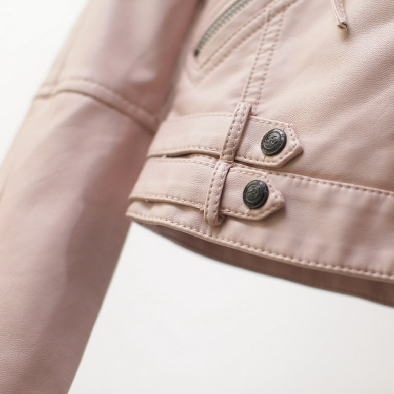 HBFAGFB Leather Jacket Women's Motorcycle Zipper Short Slim HBFAGFB Leather Jacket Women's Motorcycle Zipper Short Slim