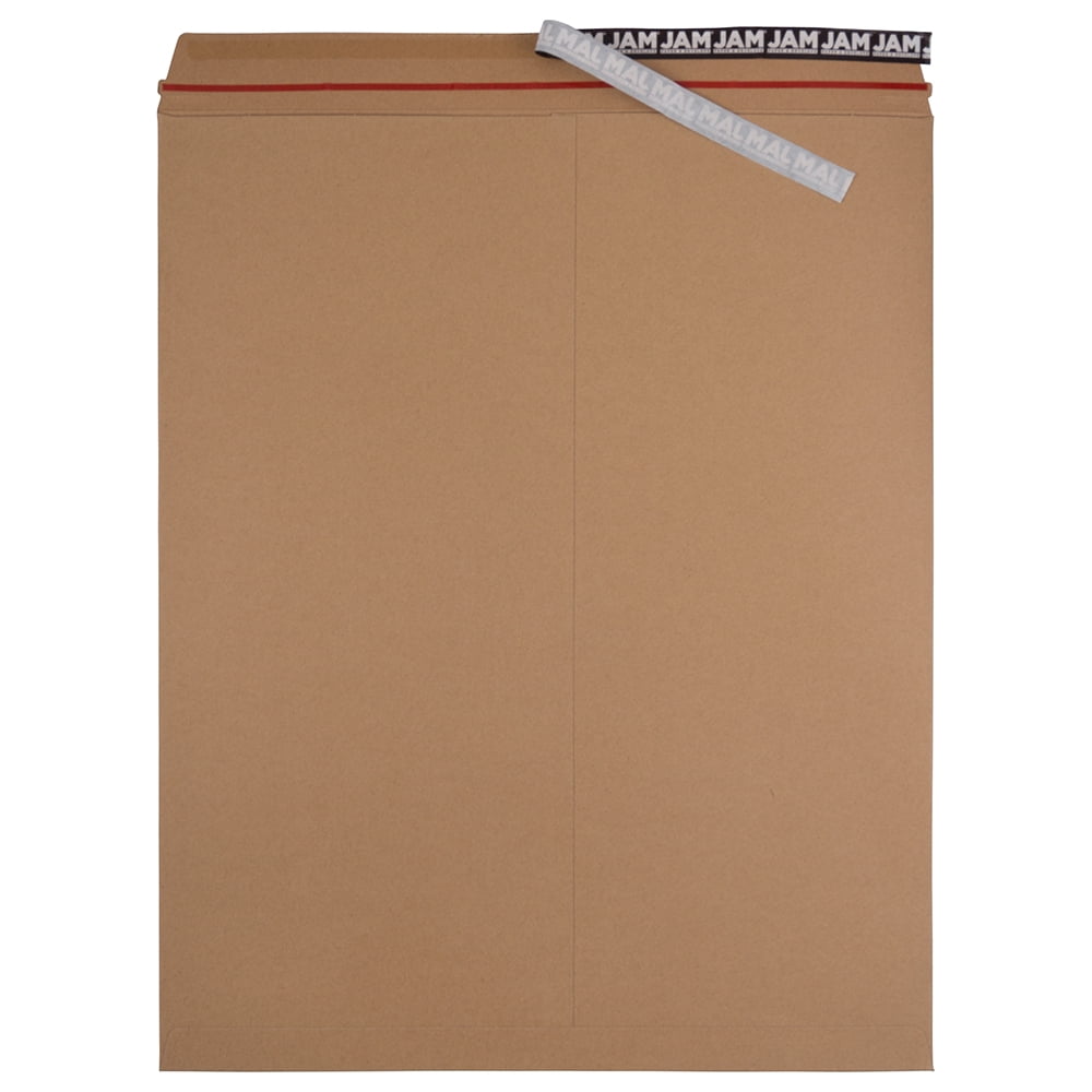 JAM Paper Photo Mailer Envelopes, 17x21, Brown Kraft, Peel & Seal, 6/Pack