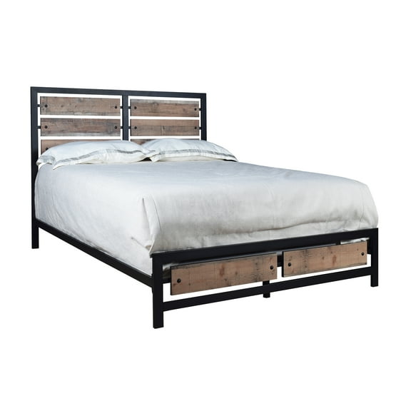 New Classic Furniture Elk River Solid Wood King Bed in Rustic Brown